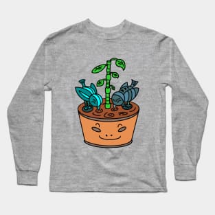 Little birds with flower pot Long Sleeve T-Shirt